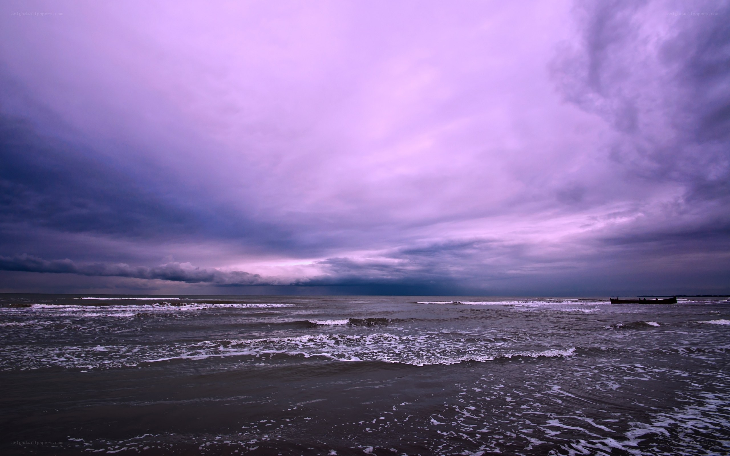 Purple storm over the sea