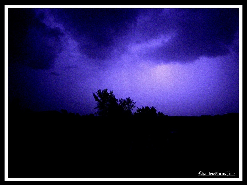 Purple storm sky at night