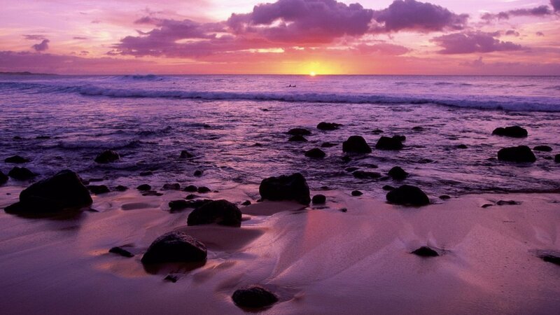 Purple Sunset at Beach