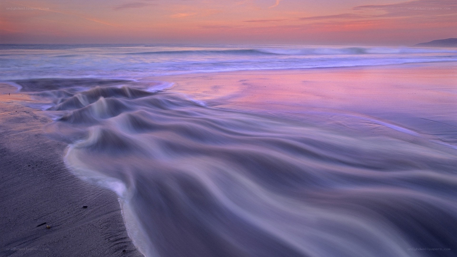Purple sunset at the beach