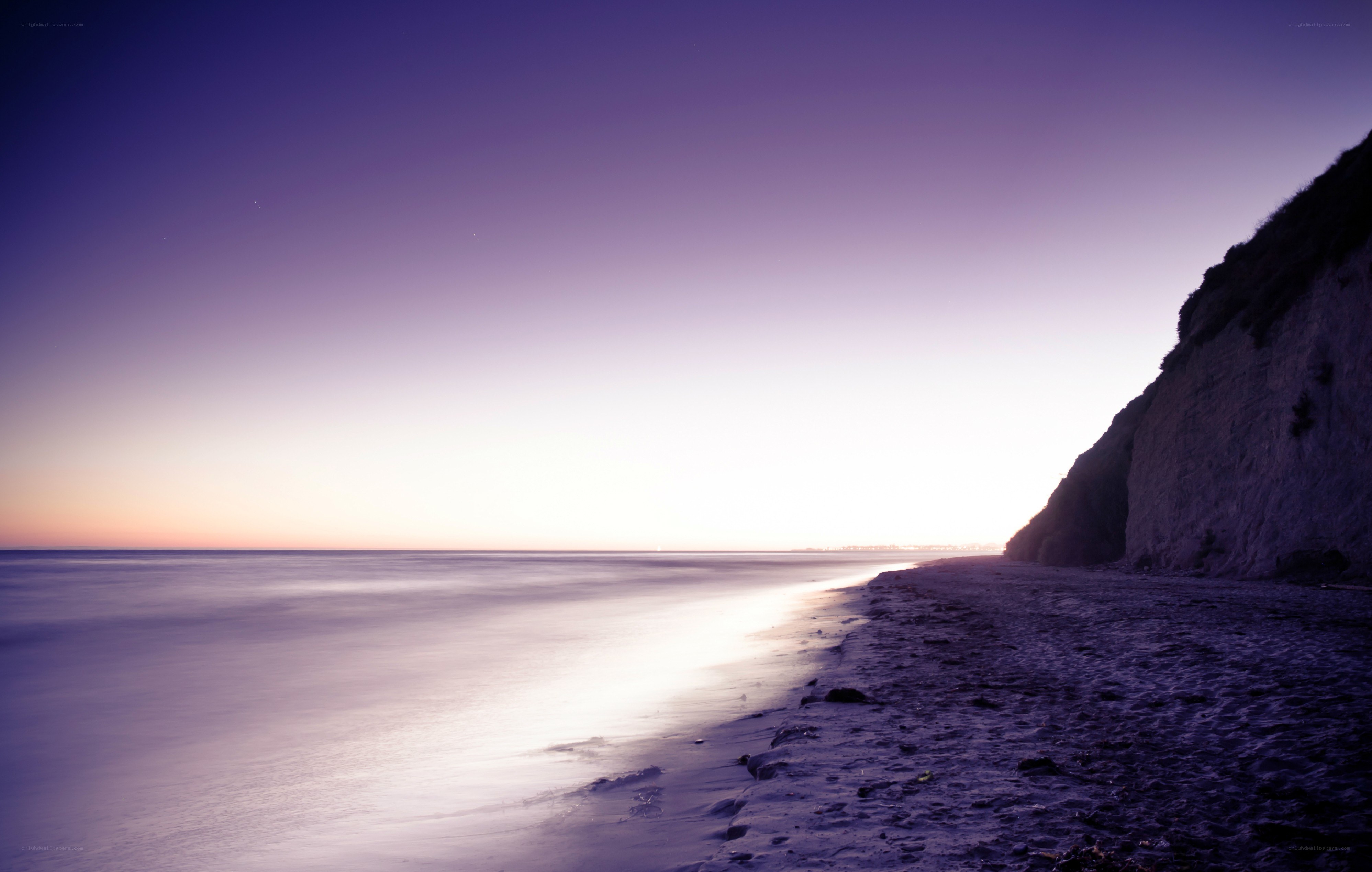 Purple sunset at the beach