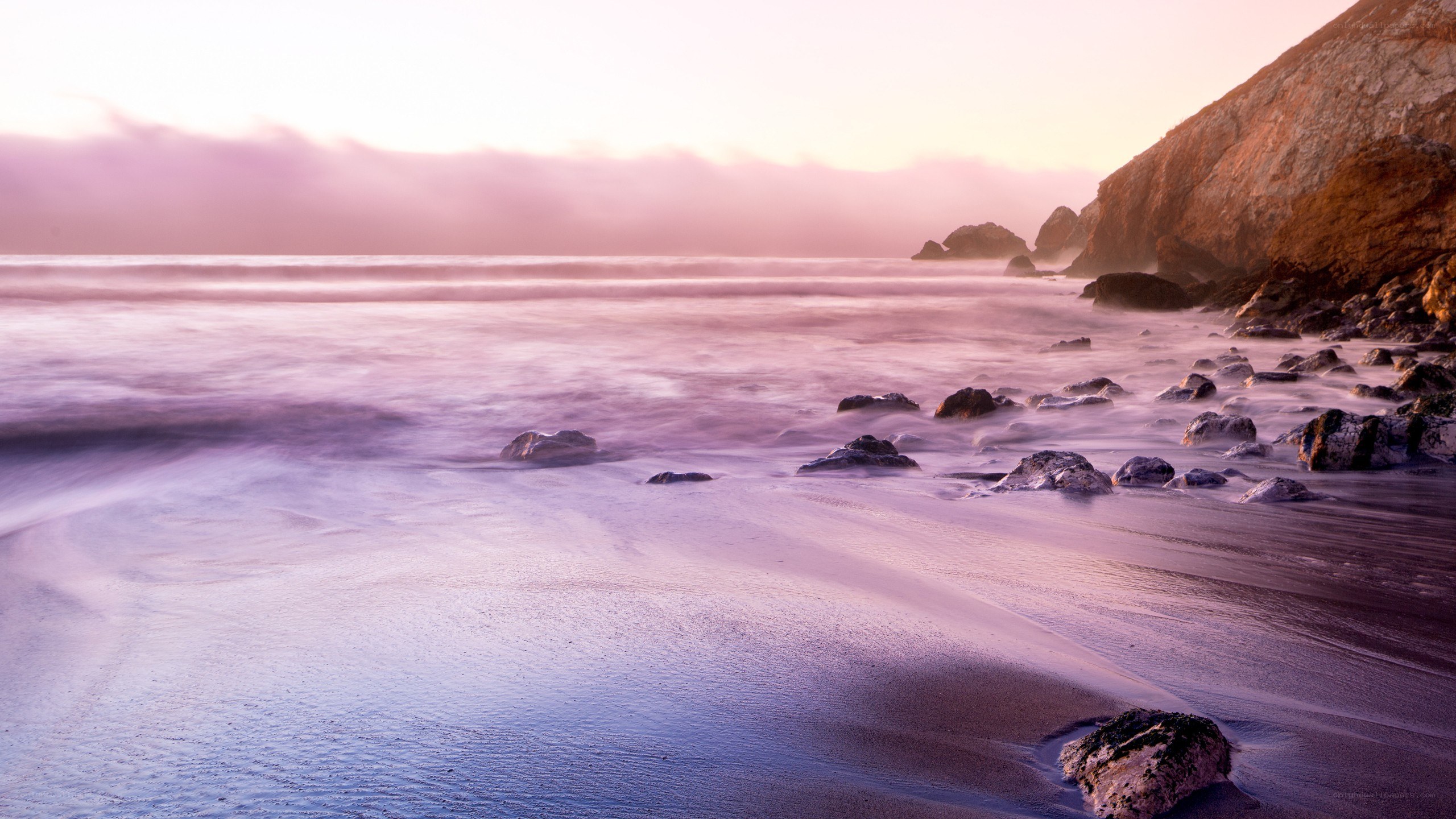 purple sunset at the beach