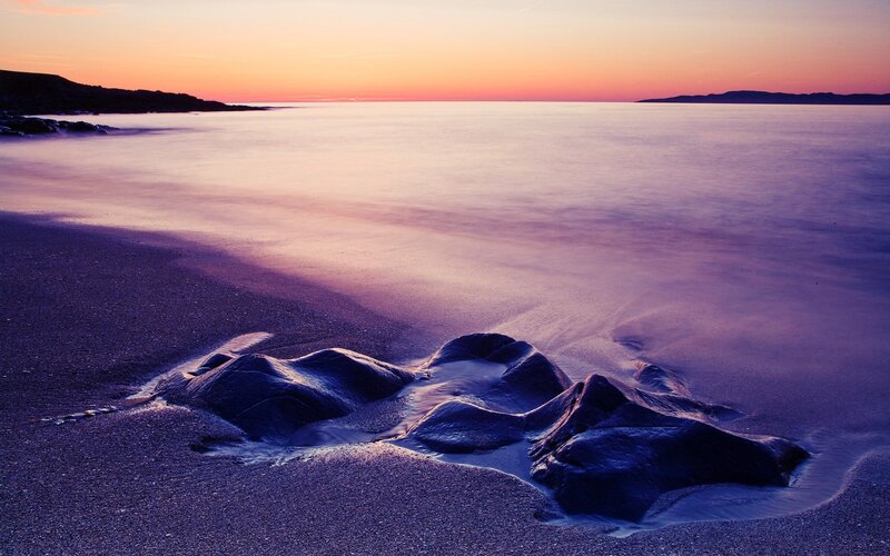 Purple sunset at the beach