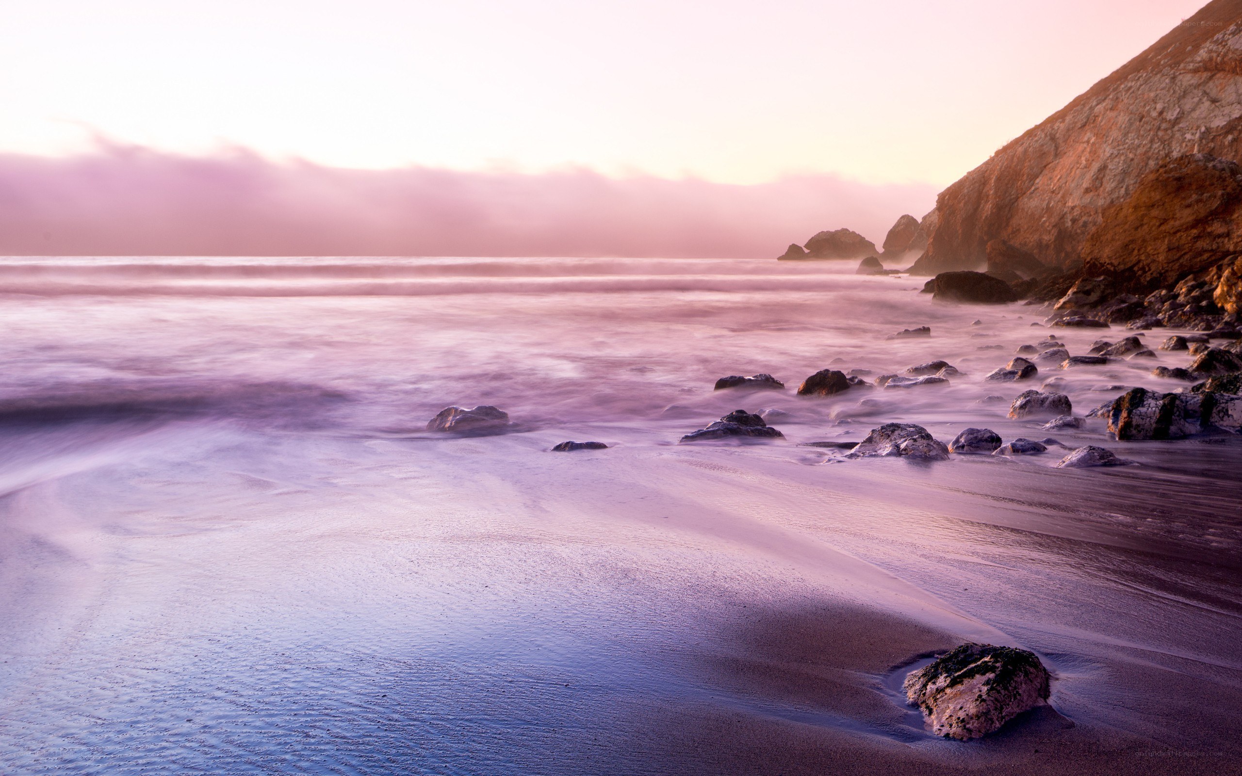 Purple sunset at the beach