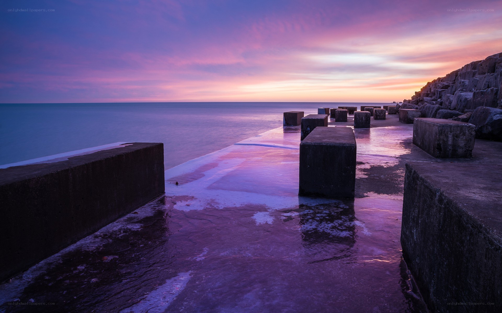 Purple sunset at the pier