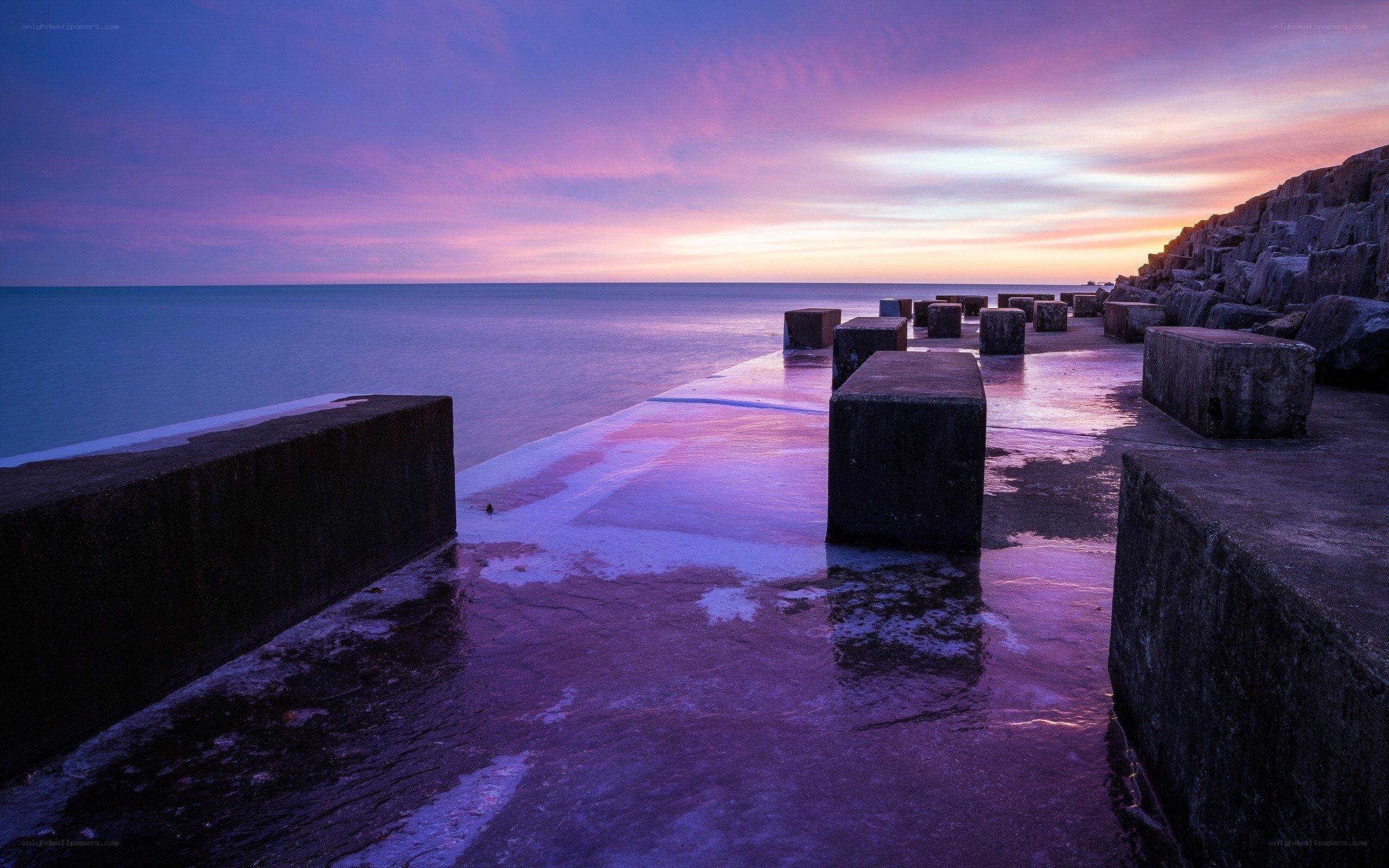 Purple sunset at the pier