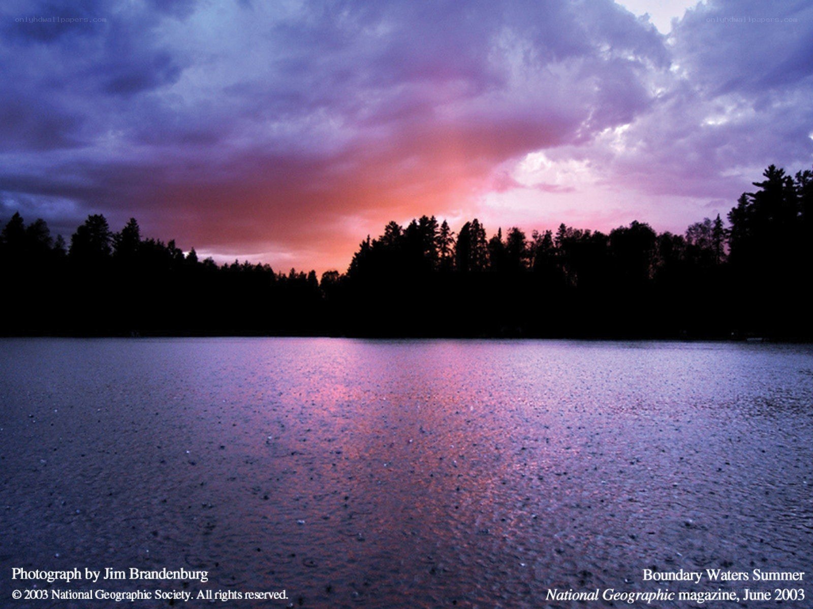 Purple Sunset Over a Lake