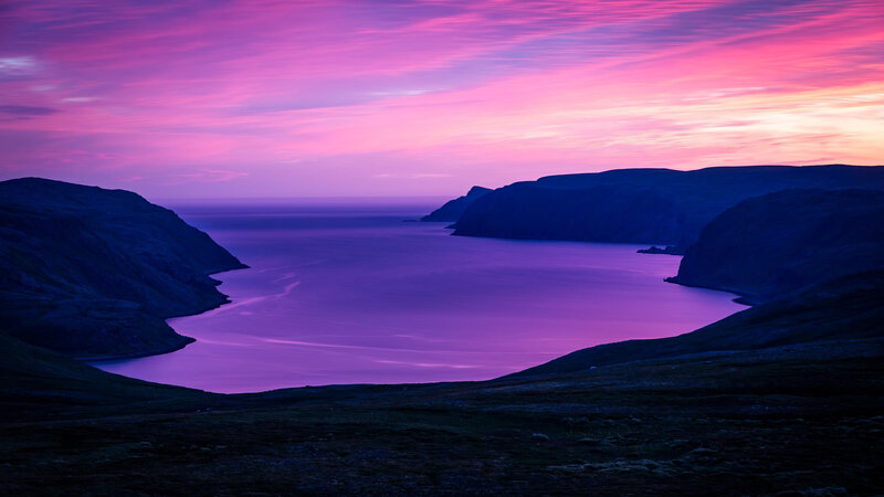 Purple Sunset over Fjord
