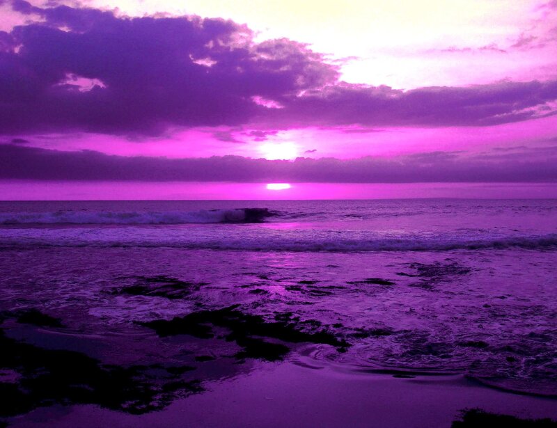 purple sunset over ocean