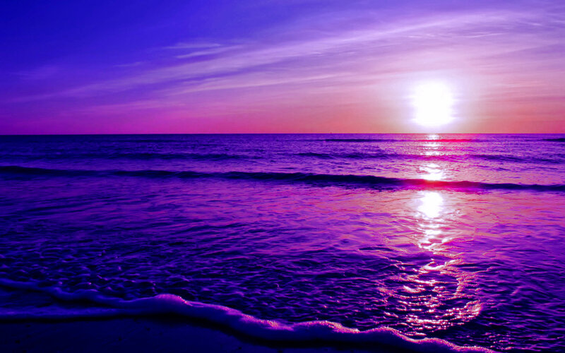 purple sunset over ocean