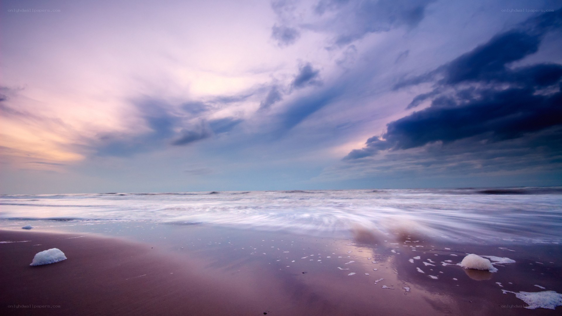 Purple sunset over the ocean
