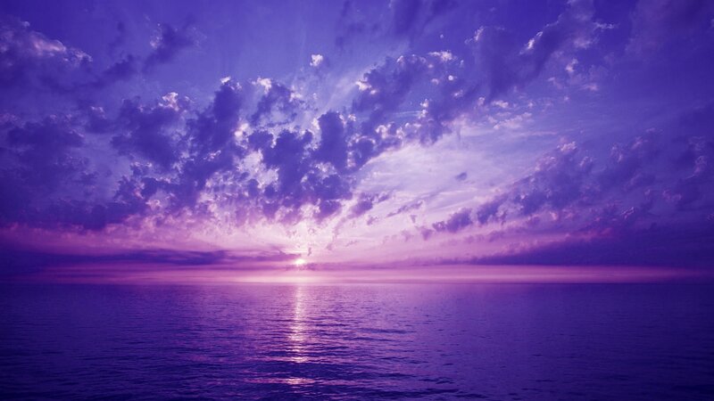 Purple sunset over the ocean