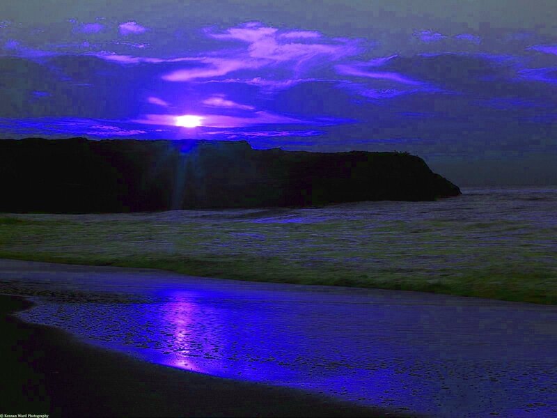 Purple sunset over the sea