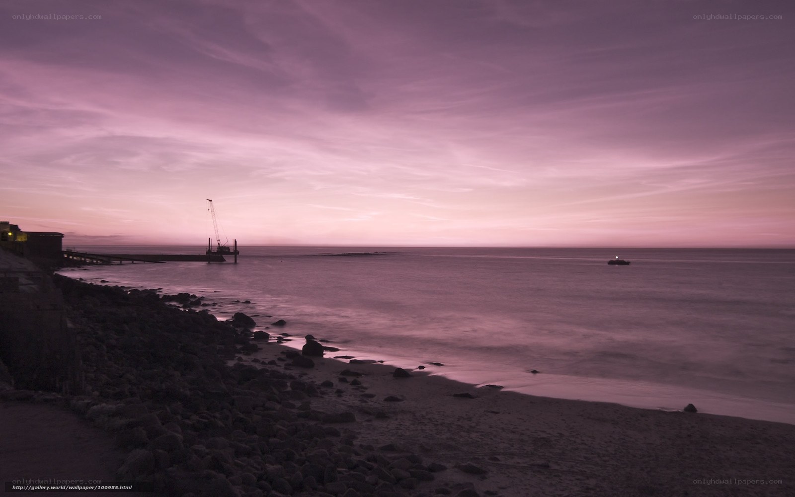 Purple sunset over the sea