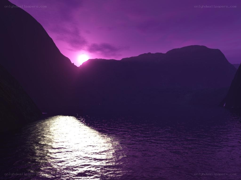 purple sunset over water