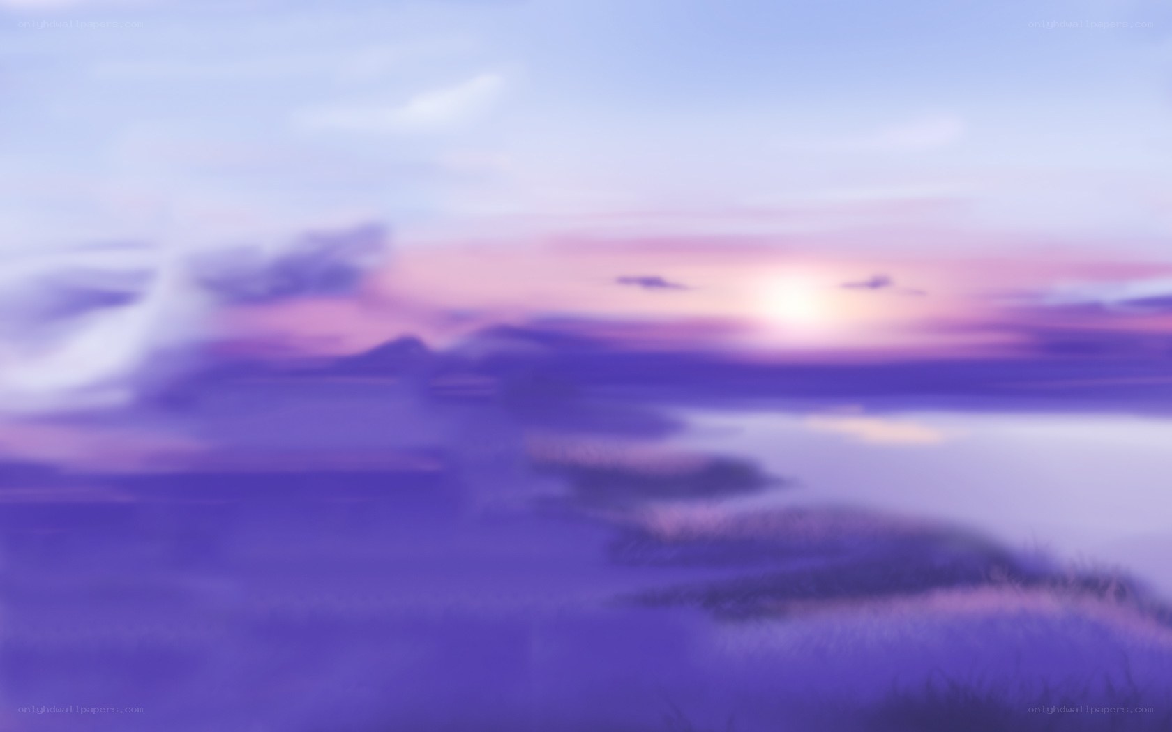 purple sunset over water