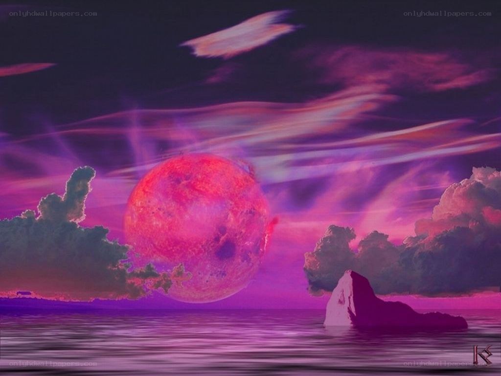 purple sunset over water