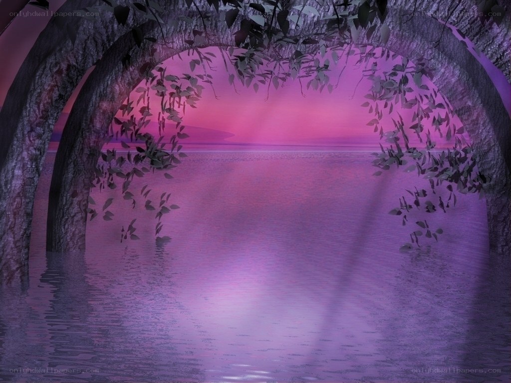 purple sunset over water