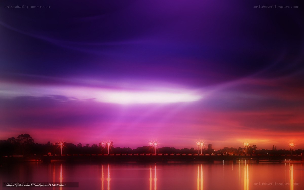 Purple sunset over water