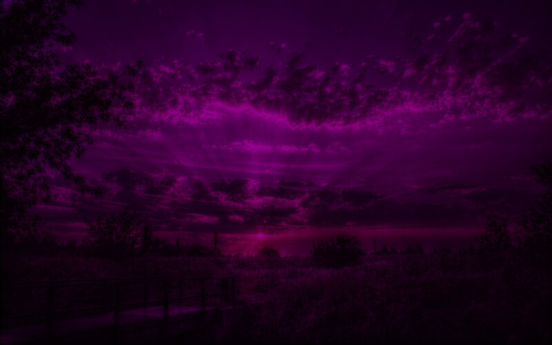 Purple Sunset Sky — Dramatic, Photograph, Clouds