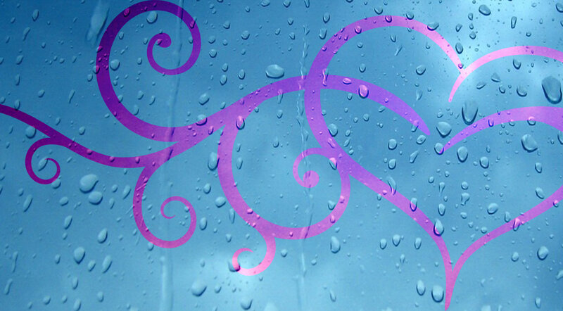 Purple Swirls on Wet Glass