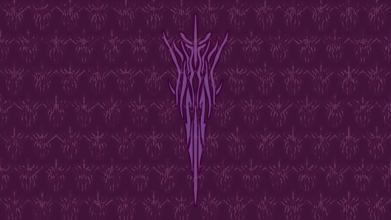 Purple Symbol on Patterned Background