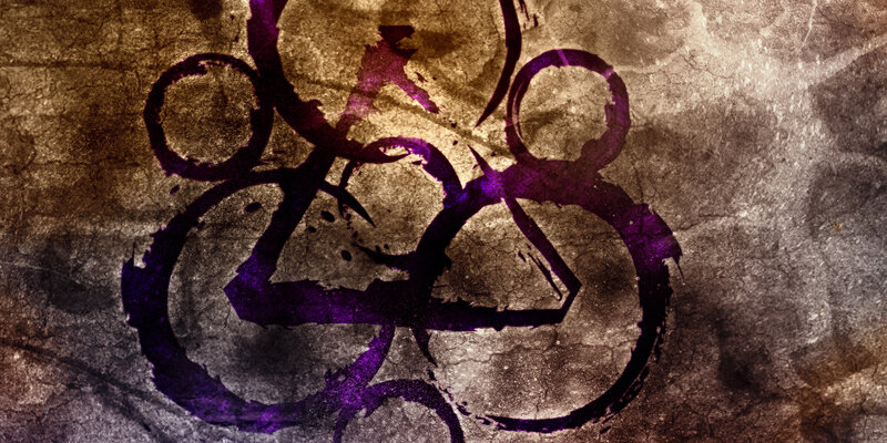 purple symbol on textured background