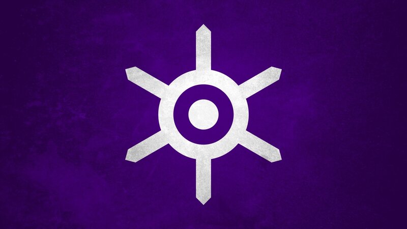 purple symbol on textured background