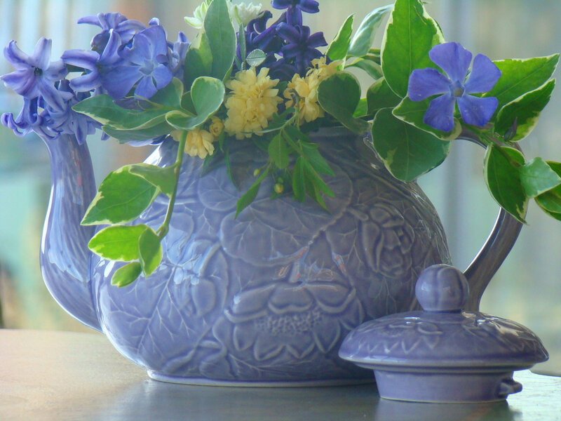 Purple Teapot with Flowers