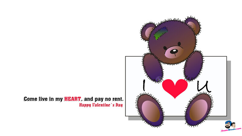 Purple Teddy Bear — White