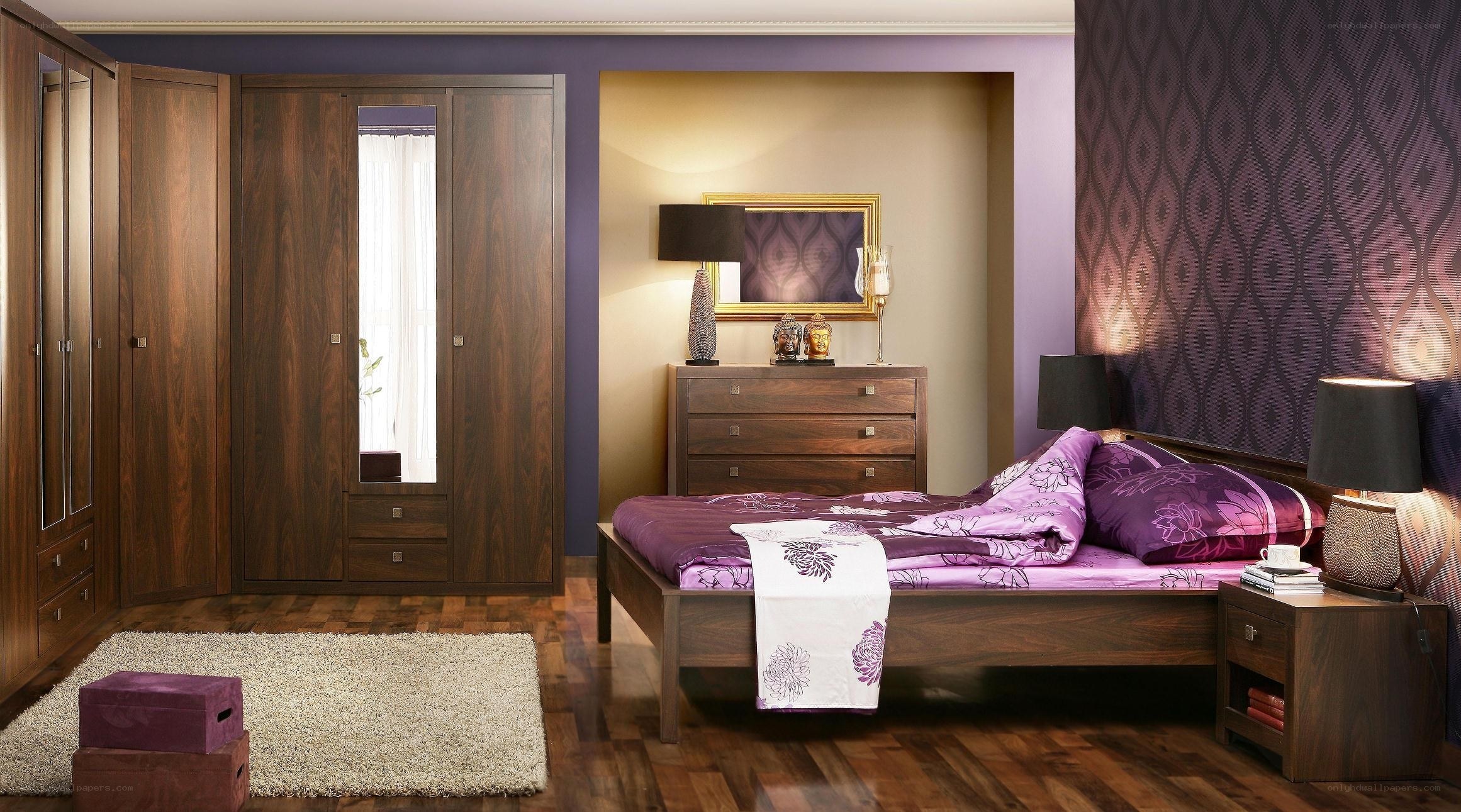 purple-themed bedroom interior