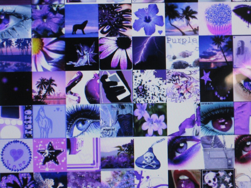 Purple-themed image collage