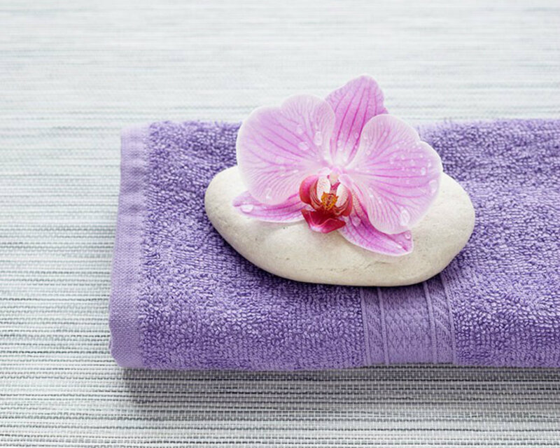 Purple Towel with Orchid — Serene