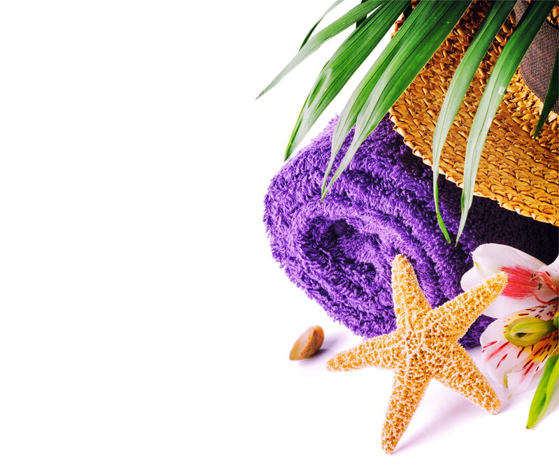 Purple Towel with Starfish
