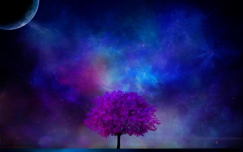 Purple Tree in Space
