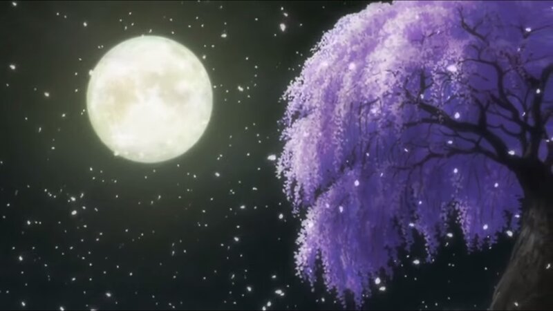 Purple Tree under Moon