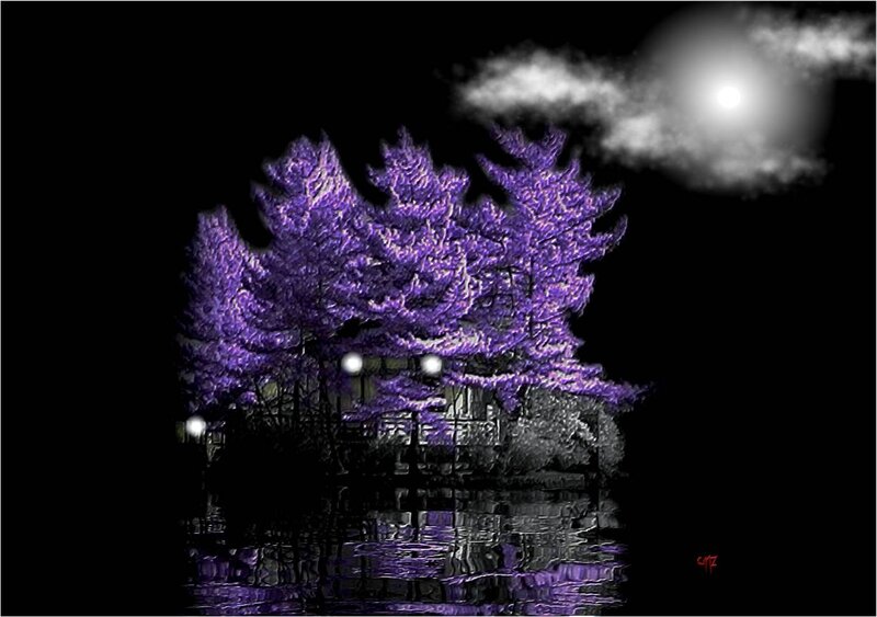Purple Trees at Night