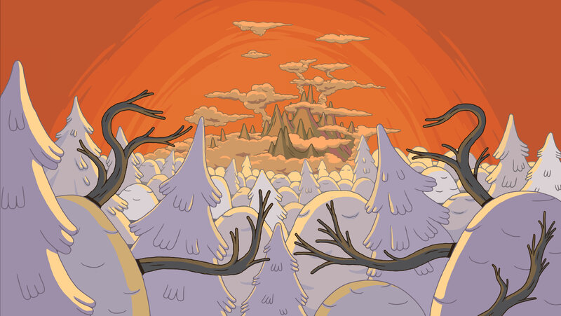 Purple Trees in Forest — Orange