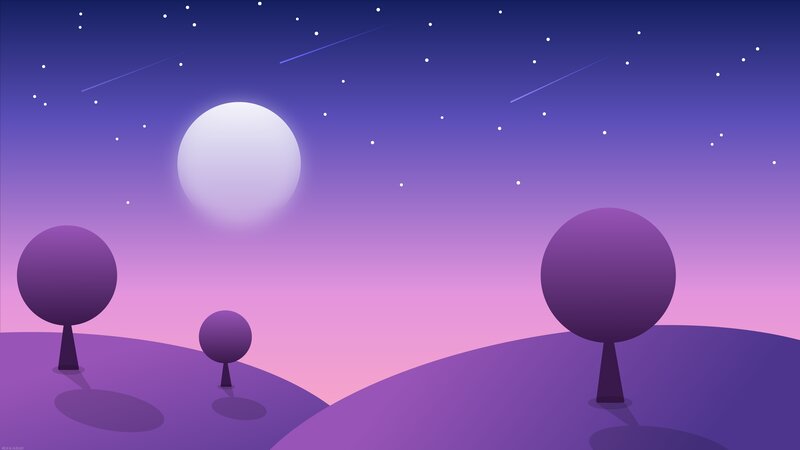 Purple Trees under Moon