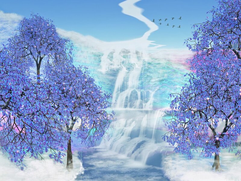 Purple Trees Waterfall