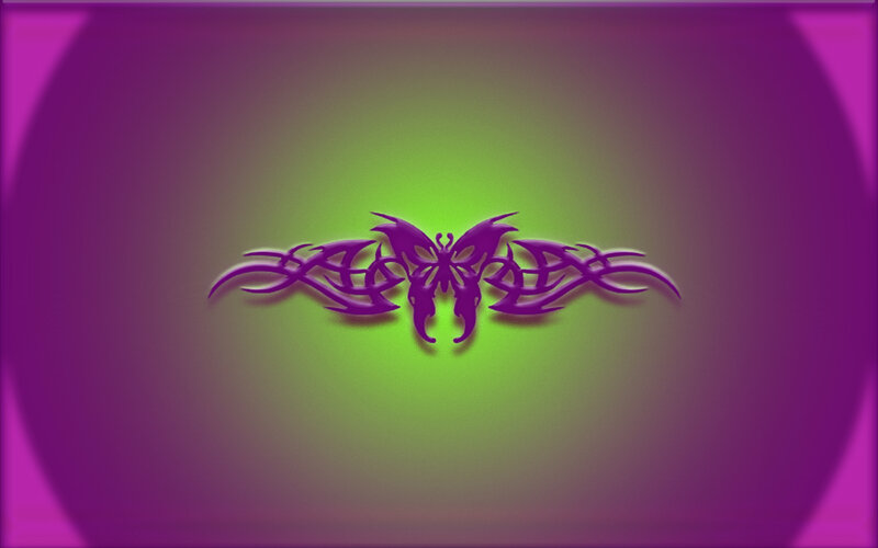 purple tribal butterfly design