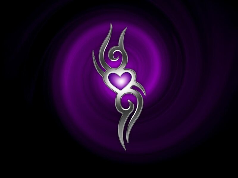 purple tribal heart symbol