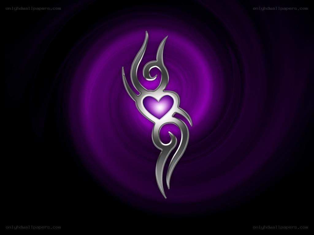 purple tribal heart symbol