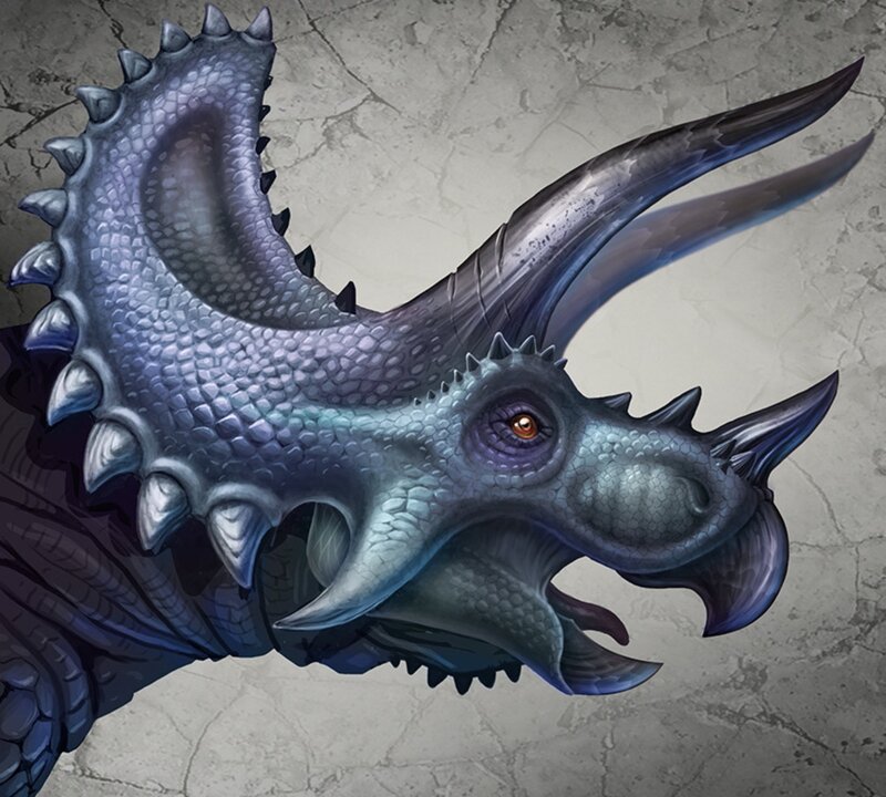Purple Triceratops-like Creature