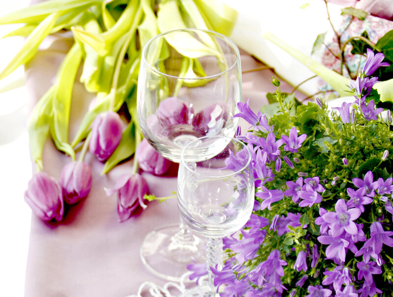 Purple Tulips and Flowers — Serene