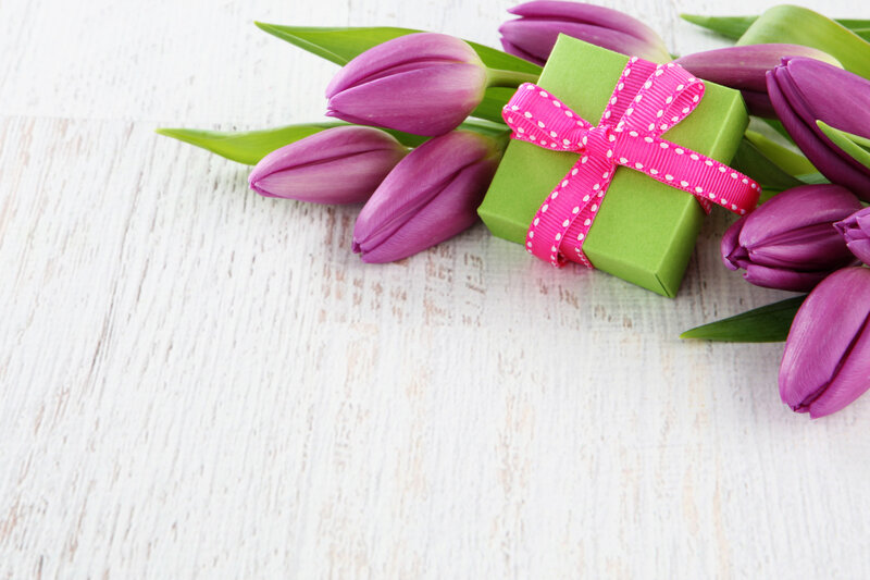 Purple Tulips and Gift Box — Calm