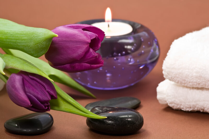Purple Tulips and Stones — Calm