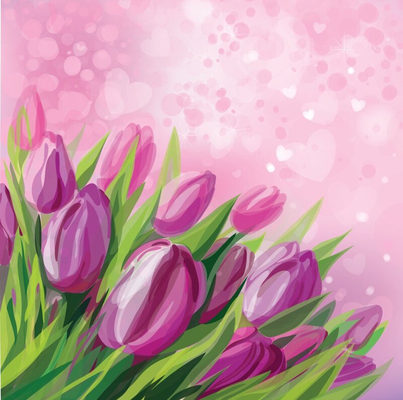Purple Tulips Bouquet — Pink