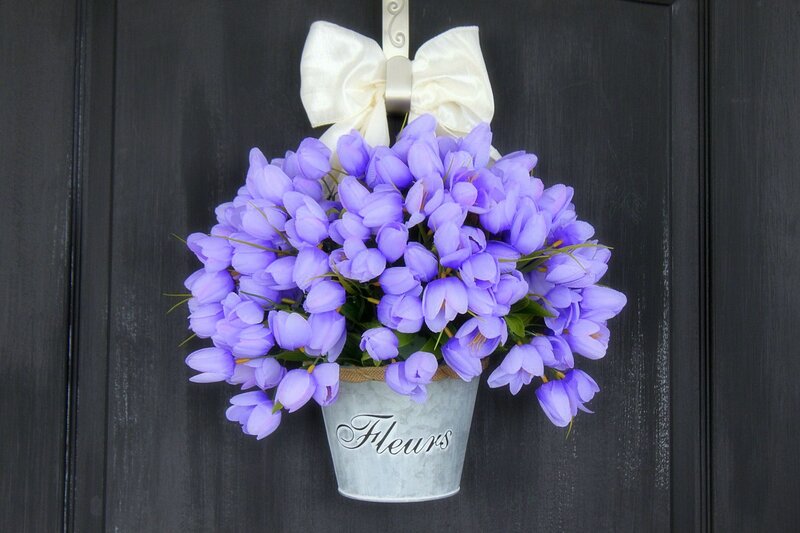 Purple Tulips in Bucket — Calm