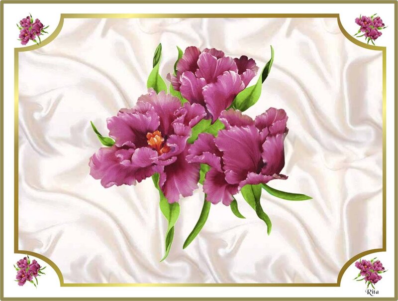 Purple Tulips on Fabric